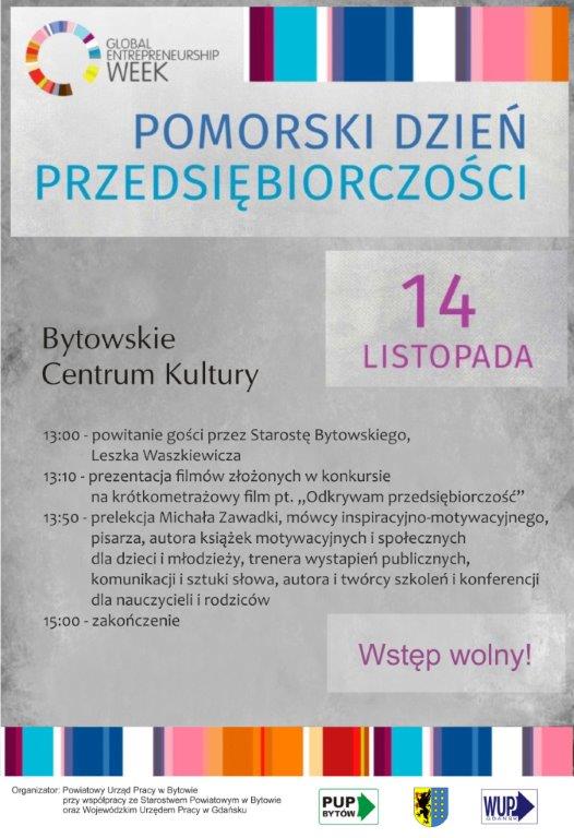 Pomorski Dzień Przedsiębiorczości 2018 plakat