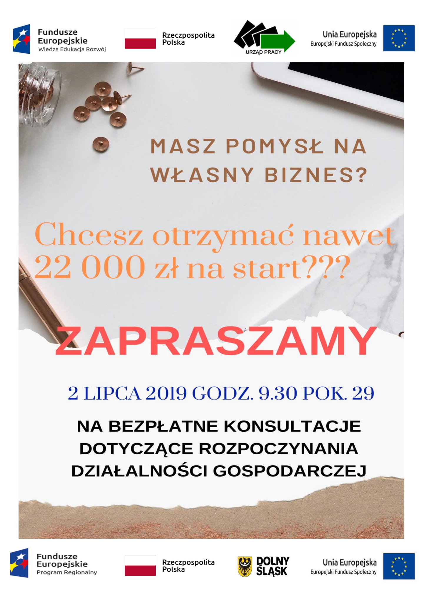 Zapraszamy na bezpłatne konsultacje dotyczące rozpoczynania własnej działalności gospodarczej