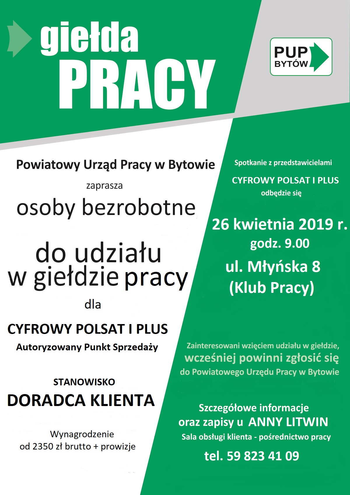 Plakat Giełda pracy Cyfrowy Polsat i Plus